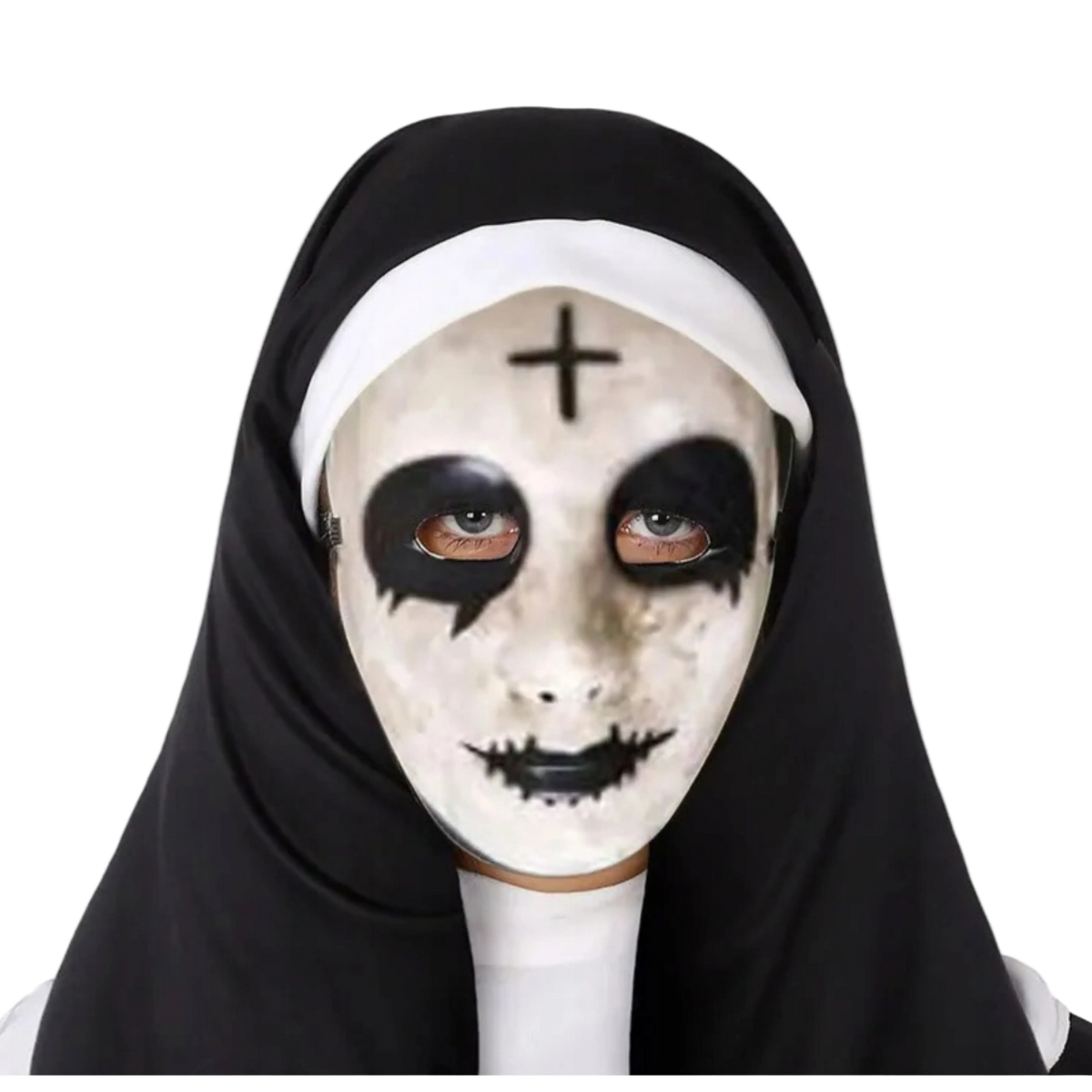 HALLOWEEN MASZK IJESZTŐ APÁCA HORROR ZOMBI APÁCA JELMEZ