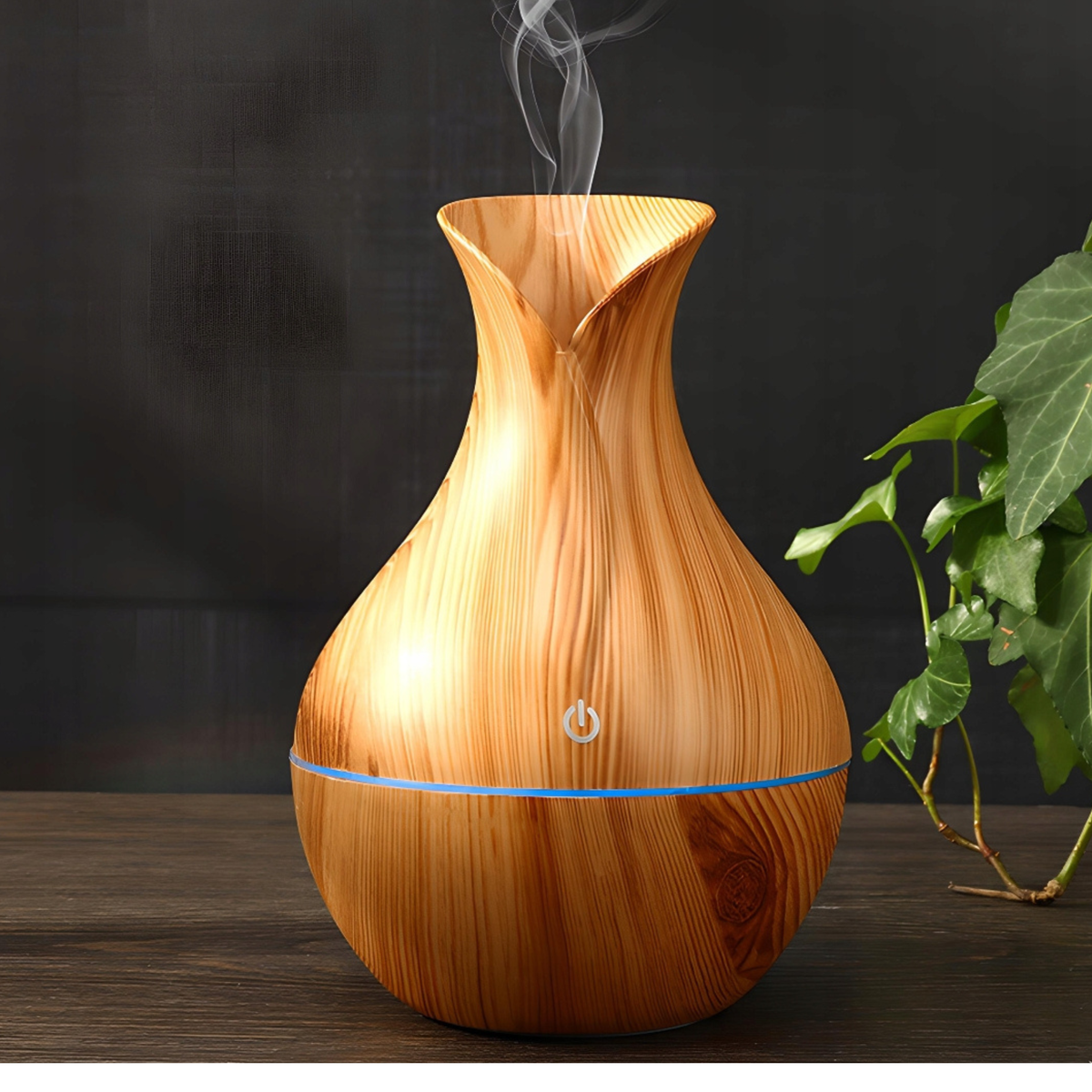 LÉGNEDVESÍTŐ AROMA DIFFÚZOR AROMATERÁPIA VÁZA 150 ml LED + SZŰRŐ