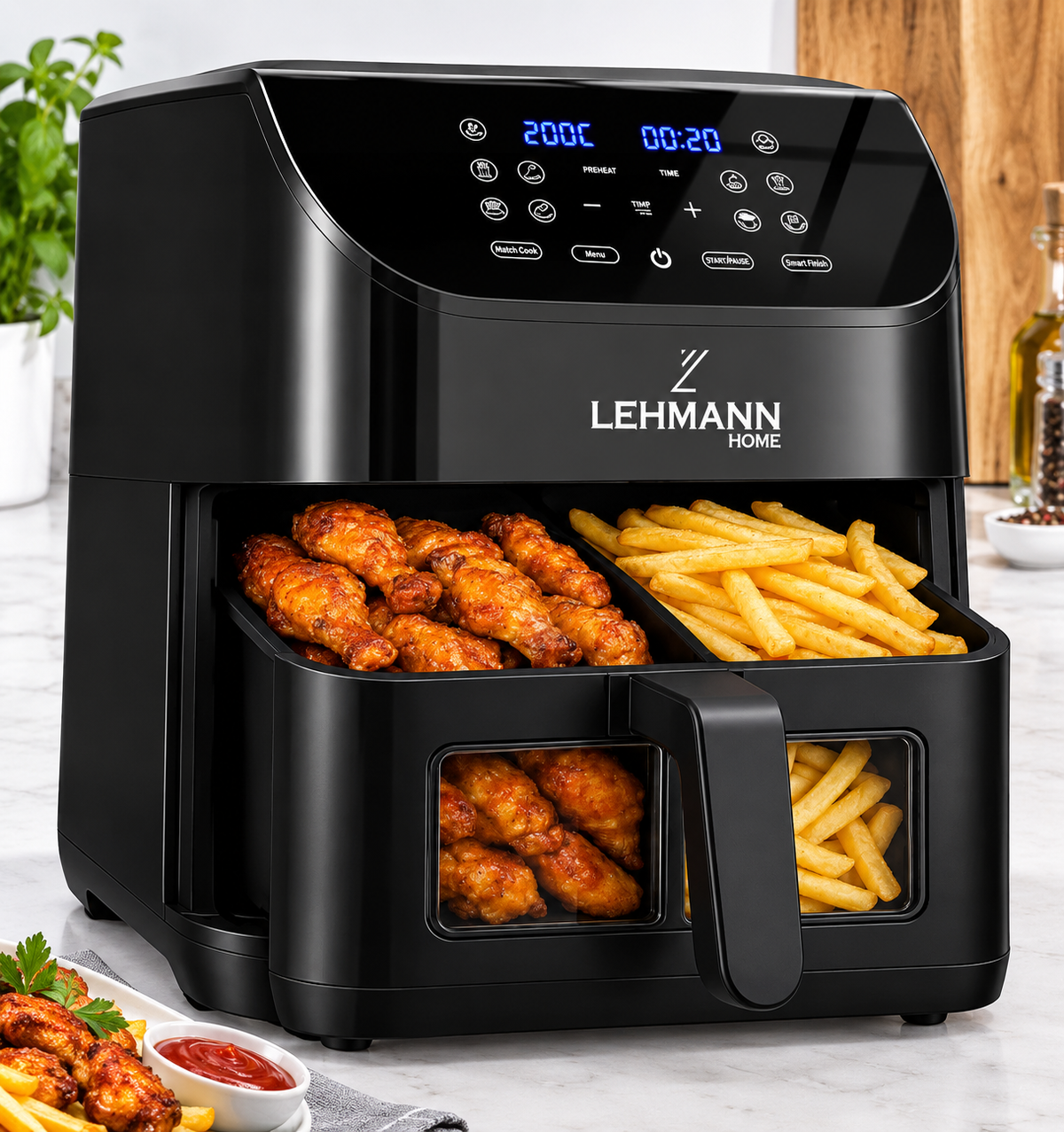 OLAJSÜTŐ ZSÍRMENTES OLAJSÜTŐ 8L AIRFRYER SÜTŐ LEHMANN LED
