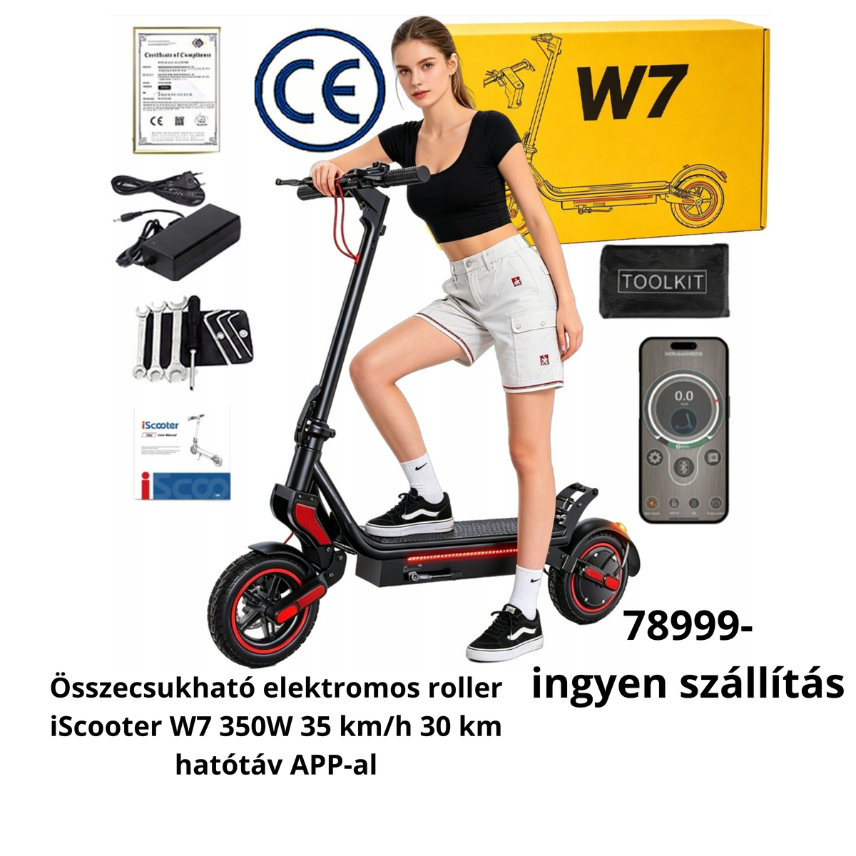 Elektromos roller KuKirin S1 Max 500W 36V 10,4Ah 25 km/h 39 km hatótáv